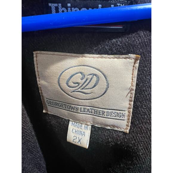 Georgetown Leather Design Brown Thinsulate Leather Jacket 2X Moto Bomber Coat - Picture 12 of 16